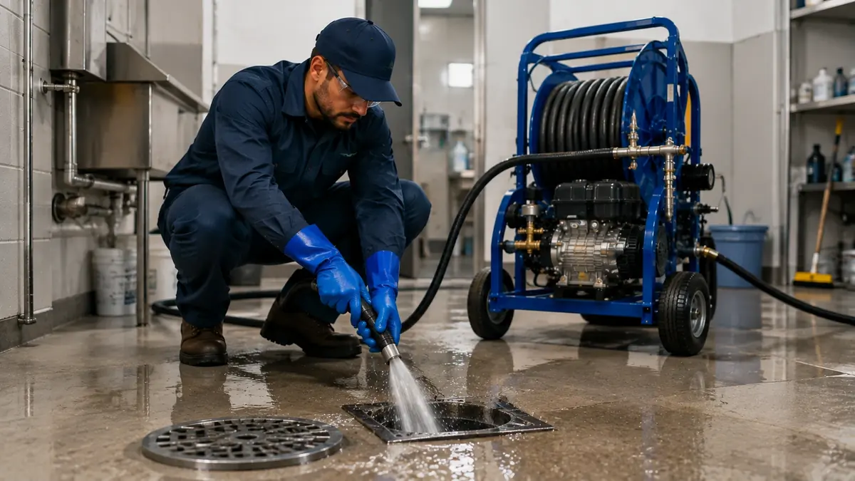 Floor Drain Hydro Jet Cleaning in Daggett