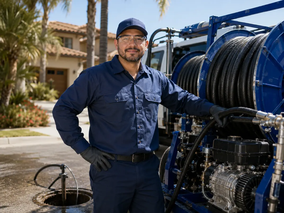 Hydro jet sewer cleaning in Daggett