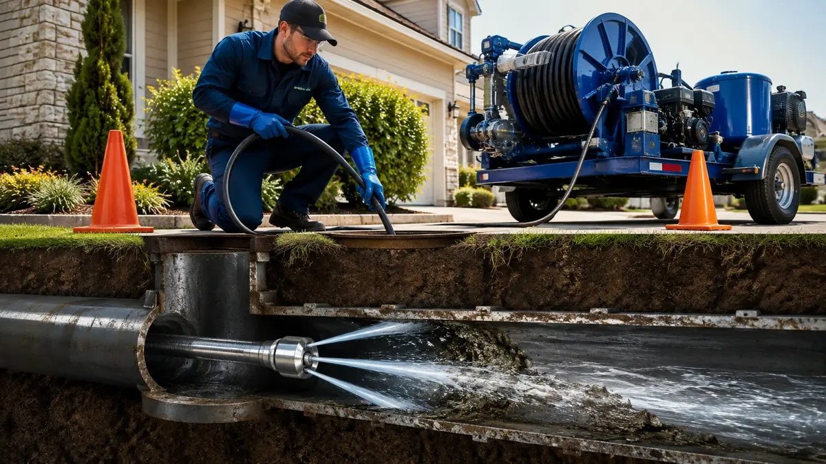 Main Sewer Line Hydro Jet Cleaning in Daggett