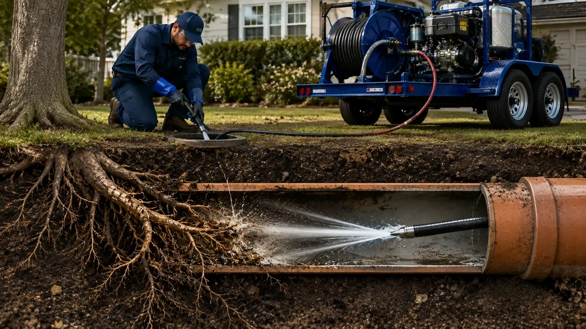 Tree Root Removal with Hydro Jetting in Daggett